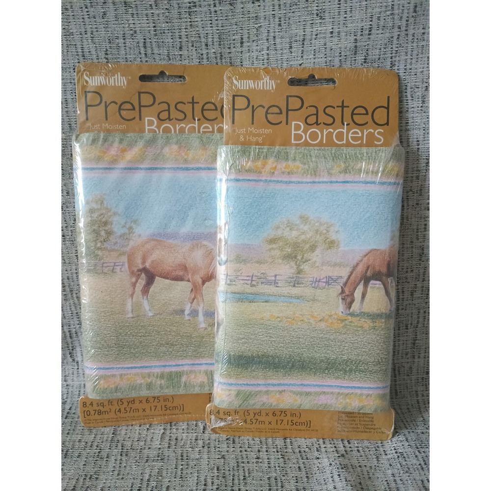 Sunworthy Horse Wallpaper Border 2 Rolls Prepasted Equestrian WFP6358 Vth NOS